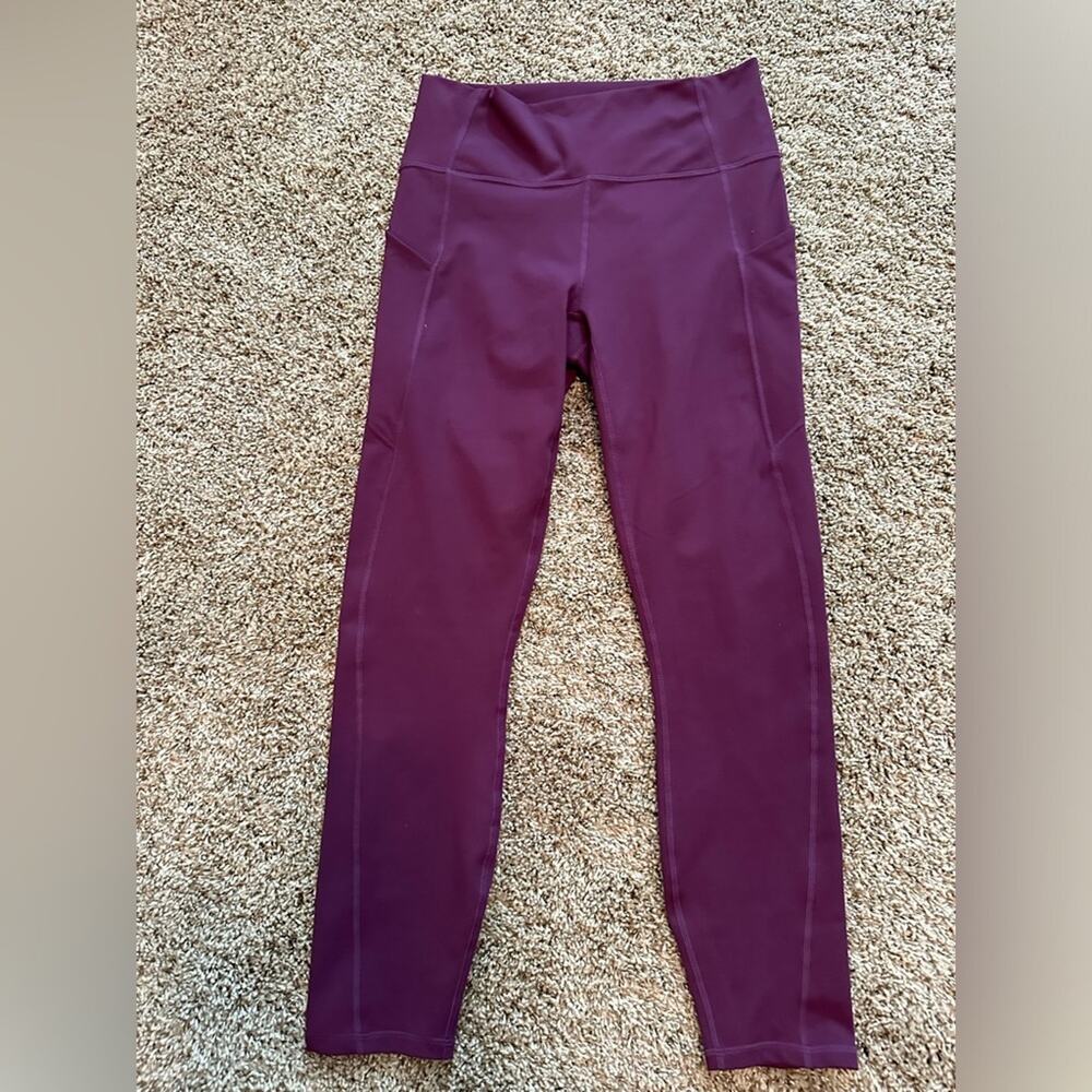 Pure Luxe by Fabletics The Oasis High Waist 7/8 w/pockets, plum purple, NWT, Med - Picture 1 of 8